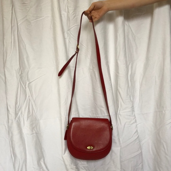 Coach Red Genuine Leather Vintage Crossbody - Picture 1 of 6